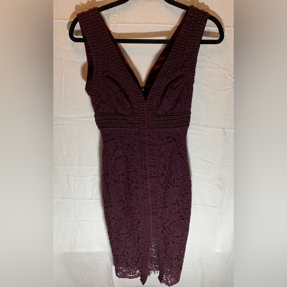 Bardot Deep Purple Lace Midi Dress - Picture 11 of 11